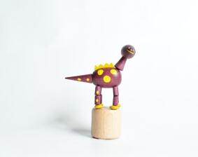Holzspielzeug Wackelfigur Dinosaurier lila Höhe=9cm