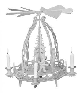 Bastelzubehör Laubsägevorlage Pyramide Motiv Waldpyramide Höhe 25cm