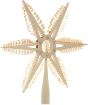 Christbaumspitze – Handgefertigter Spanstern mit kunstvoll gestochenem Spanbaum - BxHxT 24x24x2cm