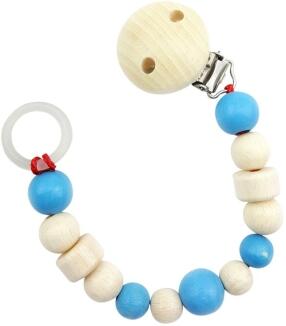 Schnullerkette – niedliches Babyspielzeug mit Holzperlen und Anhänger hellblau – BxHxT 3,5 x 2 x 21 