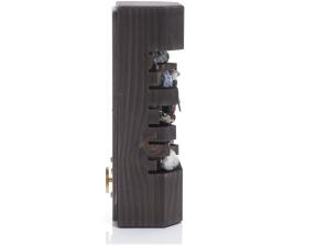 Miniaturbergwerk - Bergmann Steiger Bunt in dunklem Holz mit Spielwerk - Ansicht Rechts - - Bestückt mit Zinnfigur