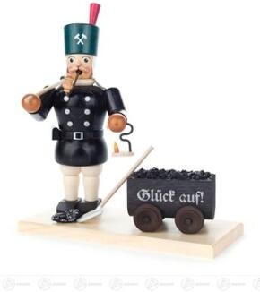 Räuchermann Bergmann mit Lore, Steigerhacke und Grubenlampe Breite x Höhe x Tiefe 20 cmx22 cmx10 cm