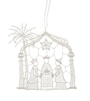 Baumbehang Heilige 3 Könige Plauener Spitze BxHxT 9x9x0,1cm