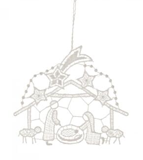 Baumbehang Joseph und Maria Plauener Spitze BxHxT 7x7x0,1cm