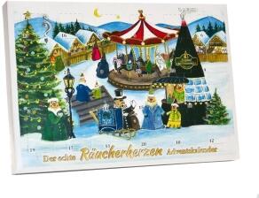Adventskalender &ndash; klassisches Querformat mit 24 duftenden R&auml;ucherkerzen, stimmungsvoll