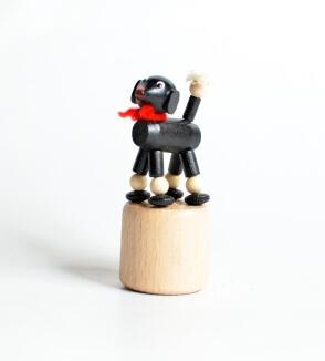 Wackelfigur – Tolles Holzspielzeug Pudel schwarz – Höhe ca. 7,5 cm