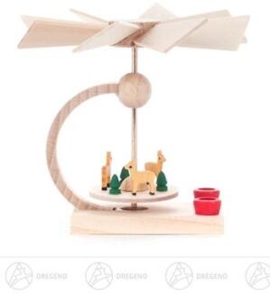 Pyramide – zauberhaftes Wärmespiel mit filigranen Rehen, winterlichem Wald und rotierendem