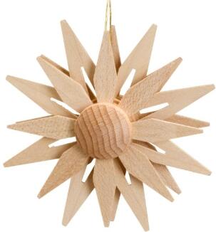 Christbaumschmuck – filigraner Weihnachtsstern mit doppelten Kieferblättern naturfarben – ø ca. 7 cm
