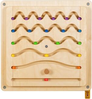 Holzspielzeug Wandspiel Kugelwelle 48,5 cm von SINA Spielzeug GmbH mit geschwungenen Bahnen und