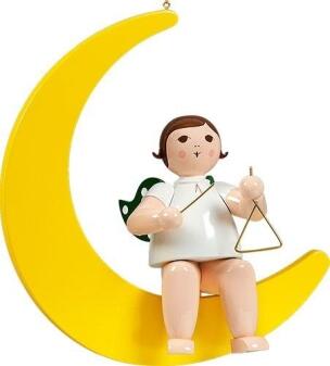 Fensterbild Engel im Mond mit Triangel ohne Krone Höhe 30cm