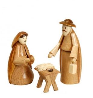 Miniaturfiguren – liebevoll gestaltete Krippenfiguren aus naturbelassenem Holz, detailreich und