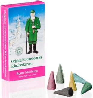 Räucherkerzen – bunte Mischung mit 24 Düften, handgefertigt im Erzgebirge – ideal für Räuchermänner 