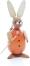 Osterfigur - Osterhase Orange mit Korb auf den R&uuml;cken - Ansicht Vorne - Hergestellt im