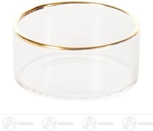 Ersatzteile & Bastelbedarf Teelichthalter Glas mit Goldrand Breite x Höhe x Tiefe 4,5 cmx2,1 cmx4,5 cm