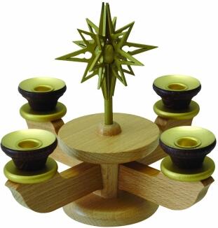 Adventsleuchter - unbestückt und naturbelassen für 4 Pyramidenkerzen - BxHxT 20x18x20cm