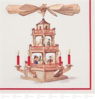 Servietten stimmungsvolle Pyramide mit weihnachtlichem Motiv, detailreiche Weihnachtspyramide mit
