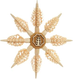 Christbaumschmuck - Spanstern mit Spanbäume - BxHxT 13,5x2x13,5cm