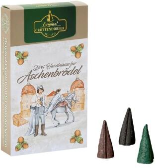 Räucherkerzen-Display – zauberhafte Drei Haselnüsse für Aschenbrödel, buntes Design, weihnachtliche 