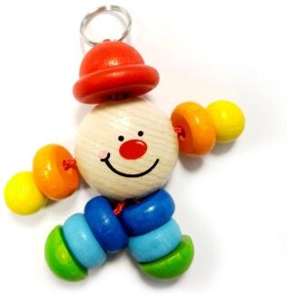 Schlüsselanhänger – fröhlicher Michel mit bunten Perlen, handgefertigt und langlebig – BxHxT = 6,5 x