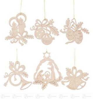 Baumschmuck Behang Weihnachtsmotive (6) Breite x Höhe ca 6 cmx8 cm