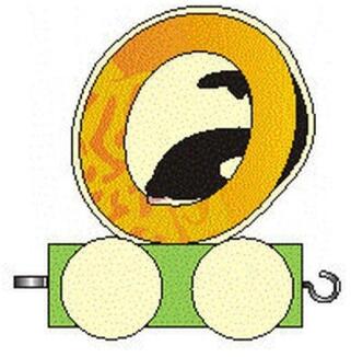 Holzbuchstabe – farbenfrohes O mit fröhlichem Tiermotiv auf Rädern, erweiterbar – BxHxT = 5 x 7 x 3 