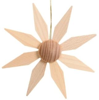 Christbaumschmuck – filigraner Weihnachtsstern aus Kiefernholz naturfarben handgefertigt – ø