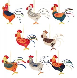 Strauchbehang Behang Hähne (8) H=6,5cm