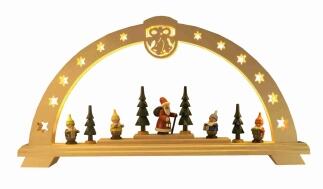 Lichterbogen – detailreicher Zwergenbogen mit LED-Beleuchtung, erzgebirgische Handarbeit,