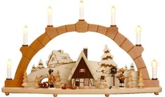 Schwibbogen Winterkinder mit Schlitten elektrisch HxLxB Ohne Sockel 35x57x11cm