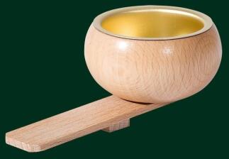 Kerzenhalter &ndash; naturbelassener Teelichtadapter mit Brettchen, passend f&uuml;r Pyramiden-Serie