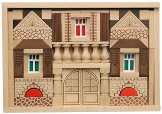 Holzspielzeug - kreativer Baukasten Residenz mit 89 Teilen - BxHxT 28,5x20x5cm