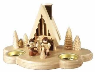 Räucherhaus Waldhaus mit Teelichter BxHxT 14,5x13,5x24,5cm