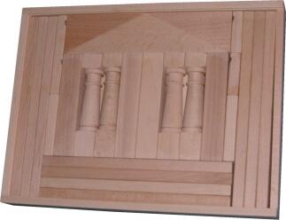 Holzspielzeug Baukasten Domizil 4 naturbelassen aus dem Erzgebirge von Ebert, Holzbausteine als