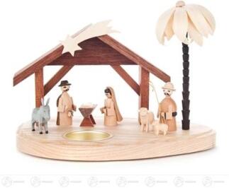 Teelichthalter mit Weihnachtskrippe Breite x Höhe x Tiefe 19,5 cmx14 cmx13,5 cm