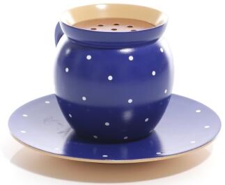 Räucherfigur – Kaffeetasse mit Henkel und Untertasse in Blau – BxHxT ca. 15x8x15cm