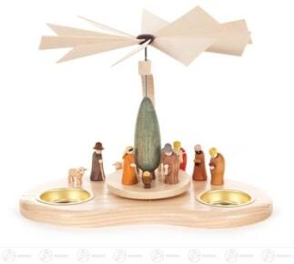 Pyramide – liebevoll gestaltete Christi Geburt mit Hirten und Königen, farbenfroh bemalt – für