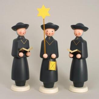 Kurrendefiguren - schwarz mit Stern Laterne und Bücher - Höhe 50cm