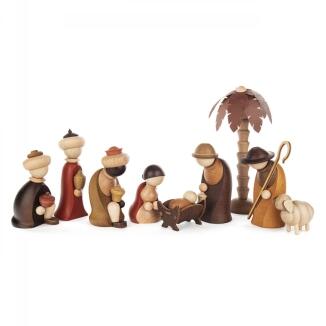 Miniaturfiguren Krippefiguren mit Palme 9-teilig Höhe 19cm