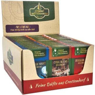 Räucherkerzen Display – exotische Duftreise mit fünf Sorten, handgefertigt aus Seiffen, mehrfarbig –