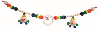 Babyspielzeug – bunte Zwillingswagenkette mit Glöckchen und Figuren – BxHxT 81 x 12 x 3.5 cm