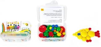 Holzspielzeug - buntes Legespiel mit 71 Muggelsteine - LxBxH 125x90x58mm