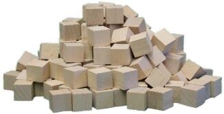Holzspielzeug - naturgehaltene Holzwürfel 1000 Stück - BxHxT 2x2x2cm