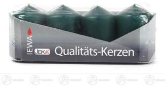 Ersatzkerzen – handgefertigte Stumpenkerzen in Grün, passend für Adventskränze und Kerzenhalter Ø 4 