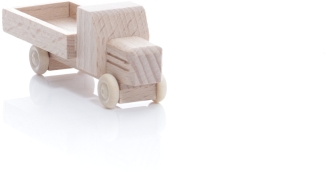 Holzspielzeug Miniatur-Lastenauto mit Pritsche und Haube naturbelassen von Robbi Weber aus dem