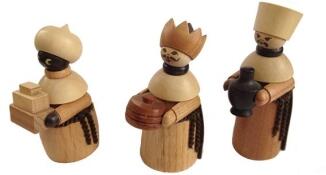 Miniaturfigur – liebevoll gestaltete Heilige 3 Könige mit Geschenken, naturfarben – BxHxT = 4 x 9 x 