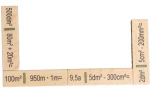 Holzspielzeug - Lernspielzeug Rechendomino Flächen - BxHxT 20x16,5x3cm