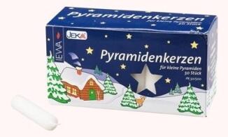 Pyramidenkerzen – klassisch weiße Ersatzkerzen, ideal für Pyramiden und Adventskränze, Ø 1,4 cm,
