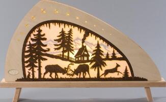 Standleuchte LED Rotwild farbig (L/H/T): 52,0 cm x 32,0 cm x 6,0 cm