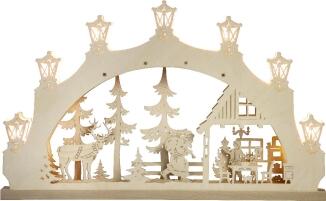 Schwibbogen – Weihnachtsabend – elektrisch beleuchtet mit LED 7-flg. – BxHxT ca. 52 x 32 x 6 cm