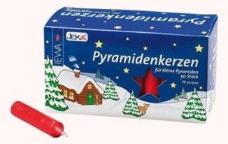 Pyramidenkerzen – leuchtend rot, gleichmäßig brennend, ideal für Adventspyramiden – Ø 1,4 cm, Höhe